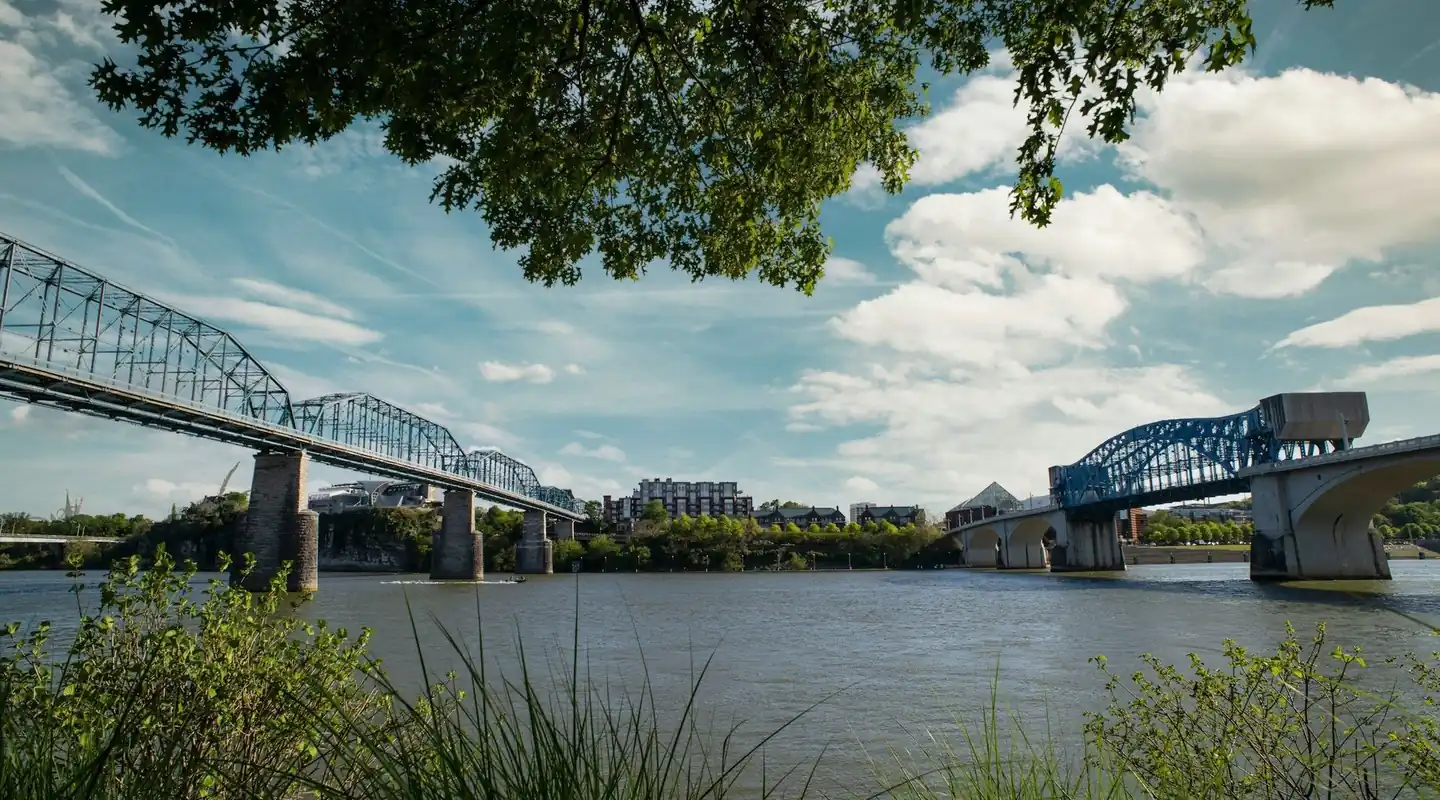 The Walnut Street Bridge crossing the Tennessee River in Chattanooga